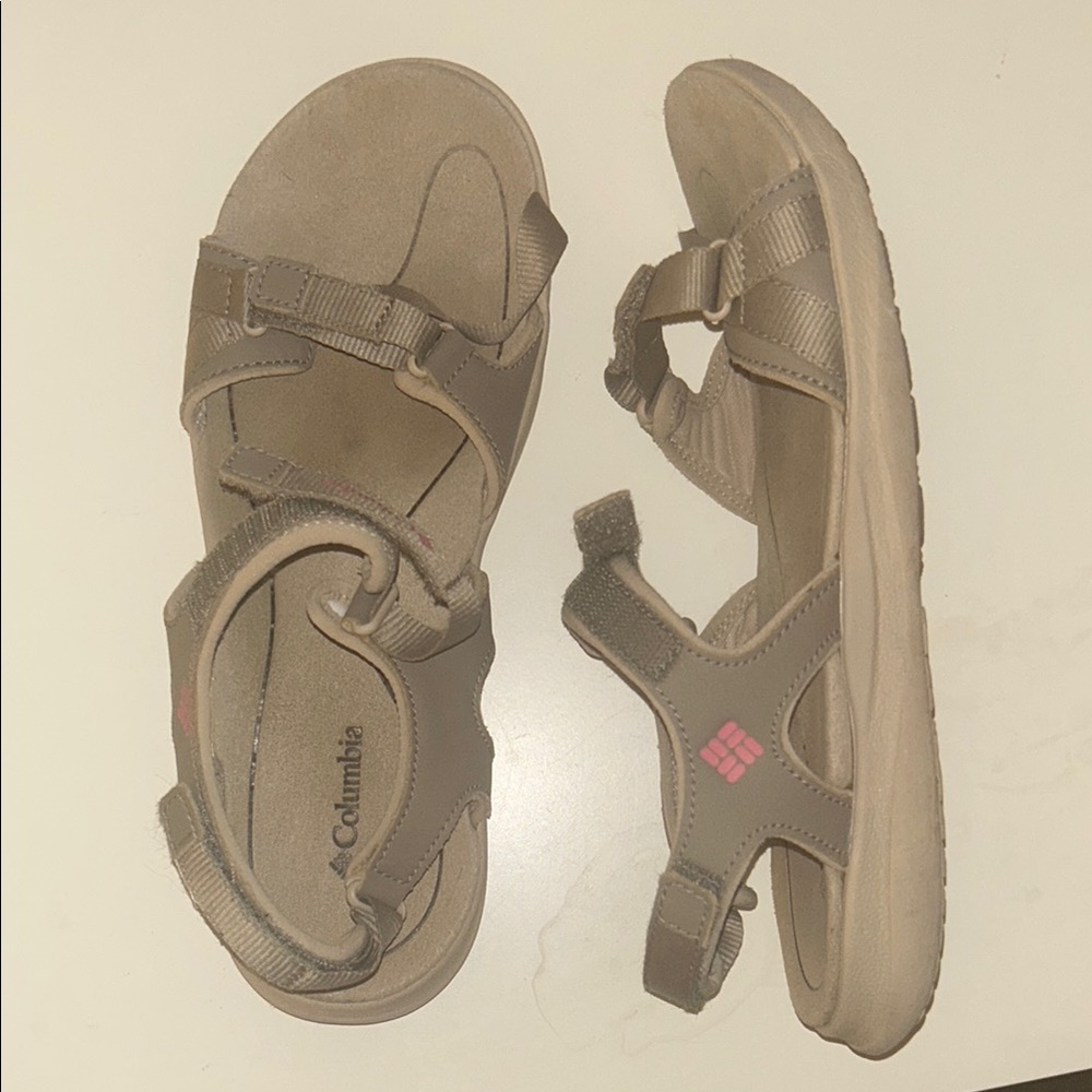Columbia Tan Hiking Sandals with Velcro Closure